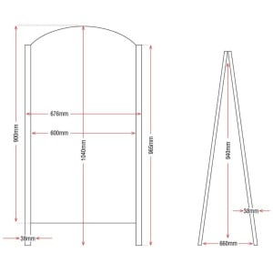 Panel de acera negro estructura metálica 675 x 660 mm - Olympia - Fourniresto