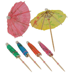 Parasol de papel de diferentes colores - Lote de 144 - Fiesta - Fourniresto