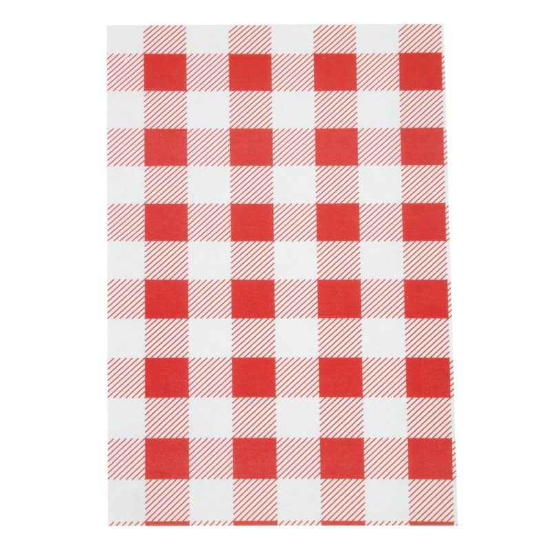 Papel encerado Vichy rojo 190 x 310 mm - Lote de 200 - FourniResto - Fourniresto