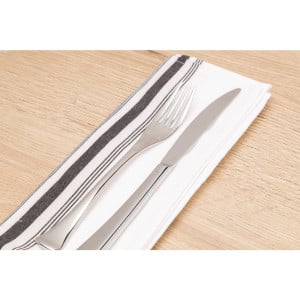 Servilleta de mesa Bistro con rayas negras 560 x 460 mm - Lote de 10 - FourniResto - Fourniresto