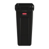 Contenedor de reciclaje con conductos de ventilación negro de 60 L - Rubbermaid - Fourniresto