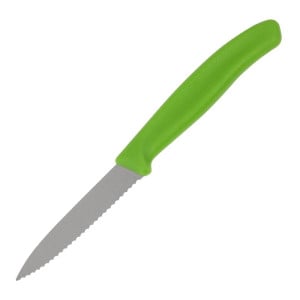 Couteau d'Office Vert Lame Dentée 8 cm - Victorinox - Fourniresto