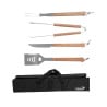 Set de Barbacoa de Acero Inoxidable y Madera 4 Utensilios - DEGLON - Fourniresto