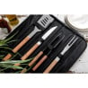 Set de Barbacoa de Acero Inoxidable y Madera 4 Utensilios - DEGLON - Fourniresto