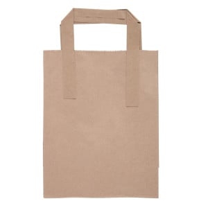 Pequeña bolsa de papel reciclado marrón 215 x 180 mm - Lote de 250 - Fiesta Green - Fourniresto