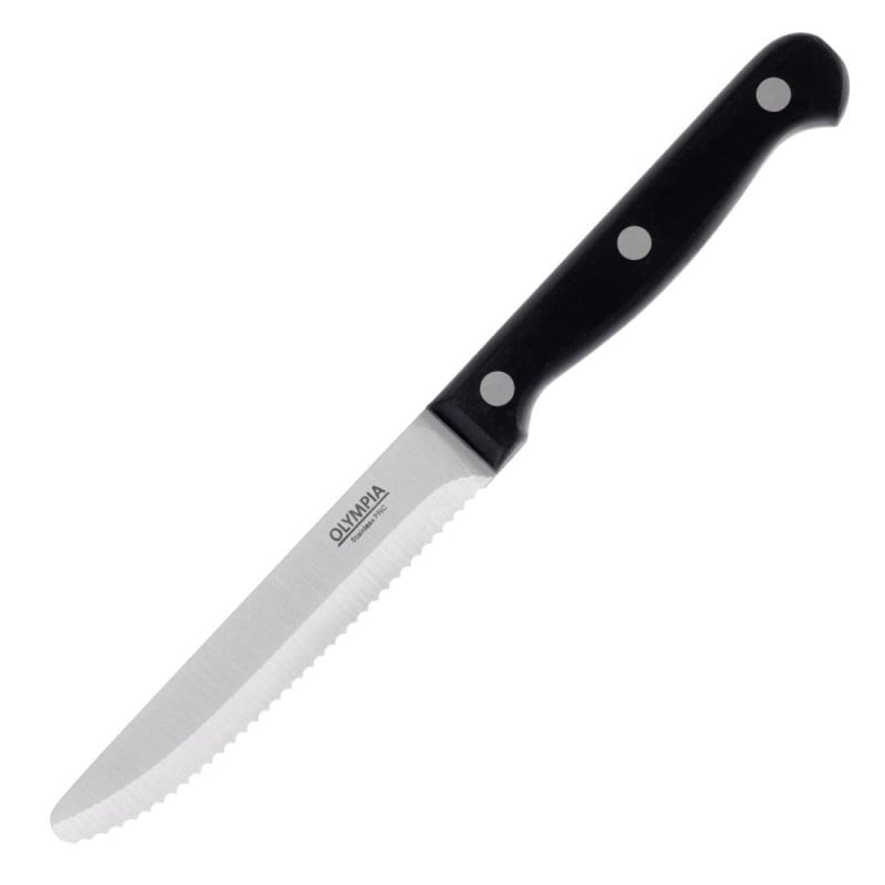 Cuchillo de carne redondeado negro - Lote de 12 - Olympia - Fourniresto