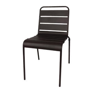 Silla plegable de listones negra de acero - Juego de 4 - Bolero - Fourniresto