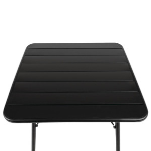 Mesa de listones negra cuadrada de acero 700 x 700 mm - Bolero - Fourniresto