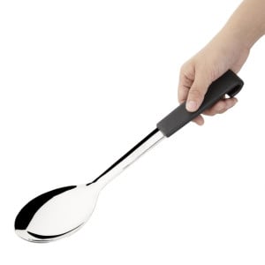 Cuchara de Servir Mango Negro de Acero Inoxidable 340 mm - Vogue - Fourniresto