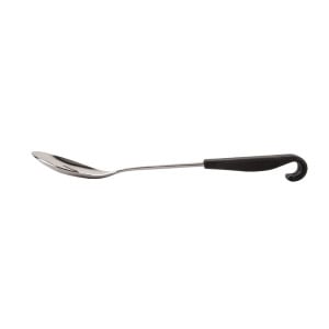 Cuchara de Servir Perforada Mango Negro de Acero Inoxidable 340 mm - Vogue - Fourniresto