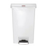 Cubo de basura con pedal frontal Slim Jim StepOn blanco de 50L - Rubbermaid - Fourniresto