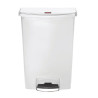 Cubo de basura con pedal frontal Slim Jim StepOn blanco de 90L - Rubbermaid - Fourniresto