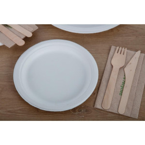 Platos de Bagazo Compostables 17,9cm - Lote de 50 - Fiesta Green - Fourniresto