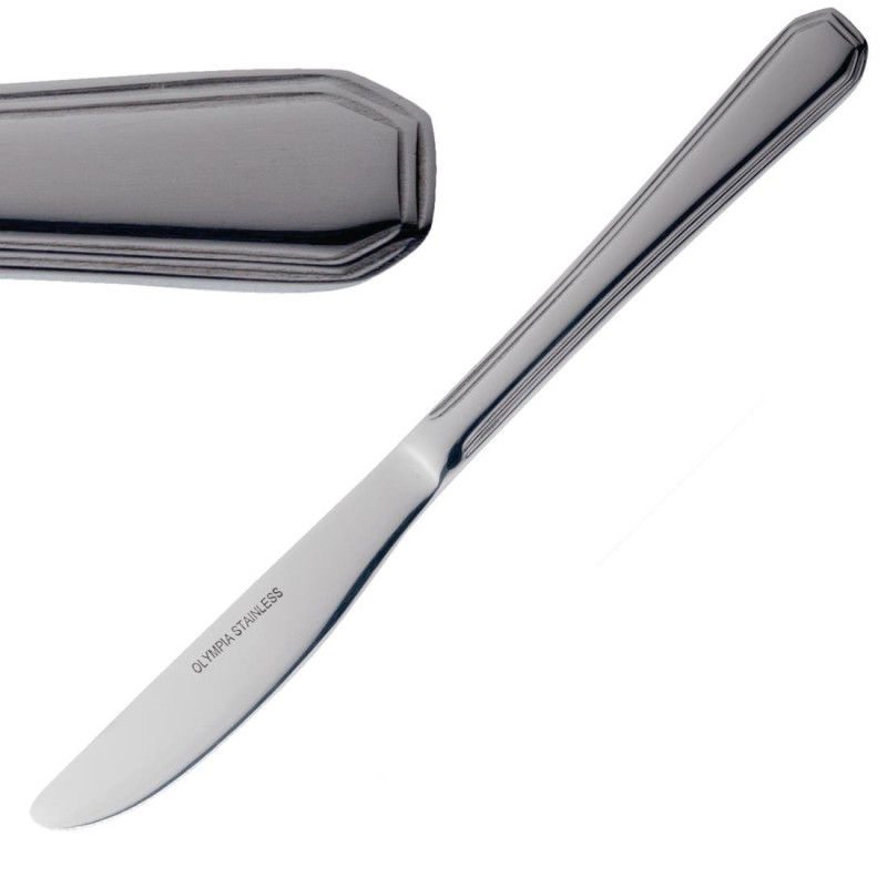 Cuchillo de mesa Monaco de acero inoxidable - Lote de 12 - Olympia - Fourniresto