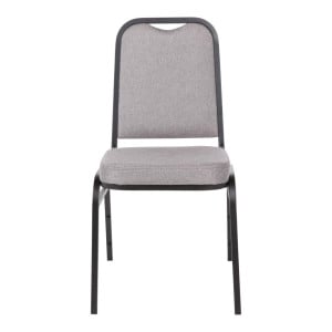 Silla de banquete con respaldo cuadrado y tela gris - Juego de 4 - Bolero - Fourniresto