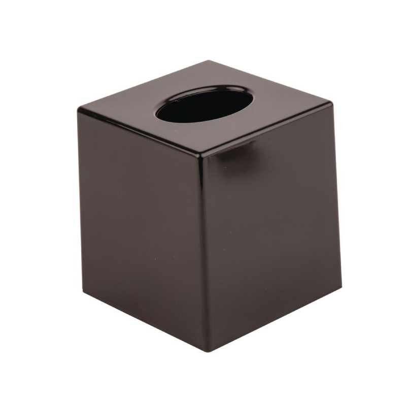 Square Black Plastic Tissue Box - Bolero - Fourniresto