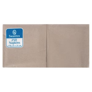 Servilletas de desayuno Kraft compostables 2 capas 25x25 - Lote de 2000 - FourniResto - Fourniresto