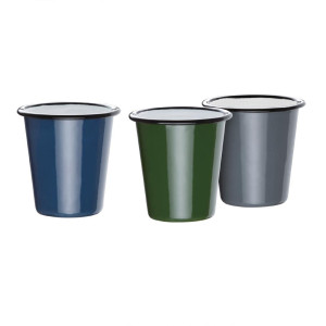 Tazas de Acero Esmaltado Azul y Negro 350ml - Juego de 6 - Olympia - Fourniresto