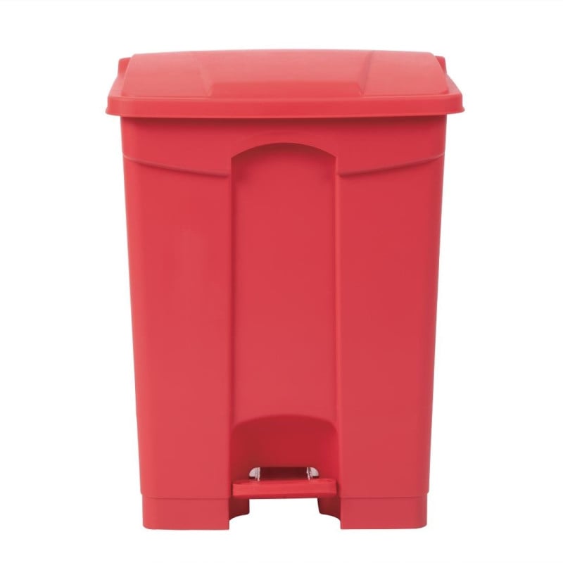 Cubo de basura de cocina con pedal rojo 65L - Jantex - Fourniresto