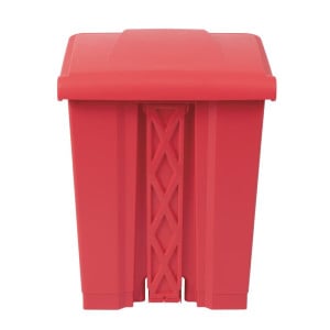 Cubo de basura de cocina con pedal rojo 65L - Jantex - Fourniresto