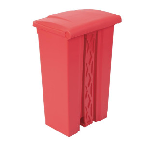 Cubo de basura de cocina con pedal rojo 87L - Jantex - Fourniresto