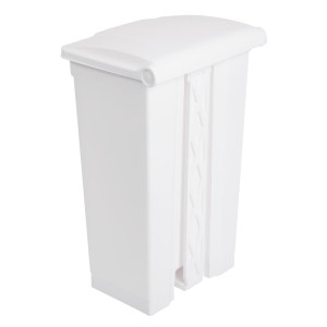 Cubo de basura de cocina con pedal blanco 87L - Jantex - Fourniresto