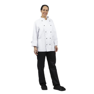 Chaqueta de cocina unisex Chicago de manga larga blanca talla L - Whites Chefs Clothing - Fourniresto