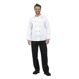 Chaqueta de cocina unisex Chicago de manga larga blanca talla L - Whites Chefs Clothing - Fourniresto