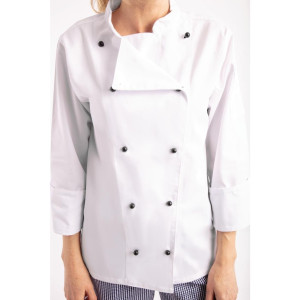 Chaqueta de cocina unisex Chicago de manga larga blanca talla L - Whites Chefs Clothing - Fourniresto