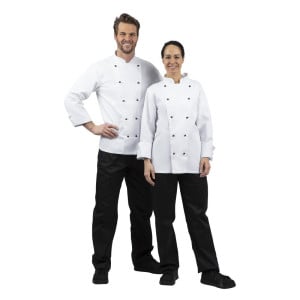 Chaqueta de cocina unisex Chicago de manga larga blanca talla M - Whites Chefs Clothing - Fourniresto