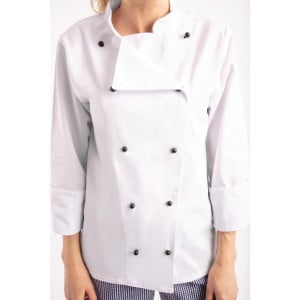 Chaqueta de cocina unisex Chicago de manga larga blanca talla M - Whites Chefs Clothing - Fourniresto