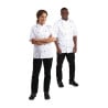 Chaqueta de cocina unisex Chicago de manga corta en blanco talla M - Whites Chefs Clothing - Fourniresto