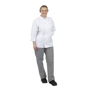 Pantalón de cocina unisex Vegas cuadros pequeños blancos y negros talla L - Whites Chefs Clothing - Fourniresto