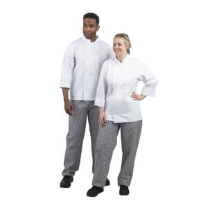 Pantalón de cocina unisex Vegas cuadros pequeños blancos y negros talla M - Whites Chefs Clothing - Fourniresto