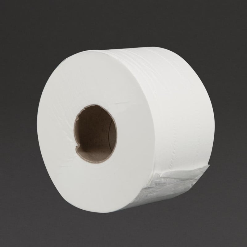 Toilet Paper Rolls 2 Ply Mini Jumbo 150m - Pack of 12 - Jantex