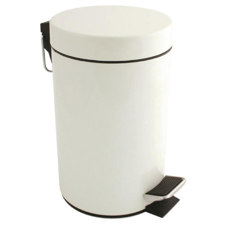 Cubo de basura con pedal blanco - 3L - Bolero