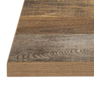 Mesa cuadrada de efecto madera envejecida - 600 x 600 mm - Bolero