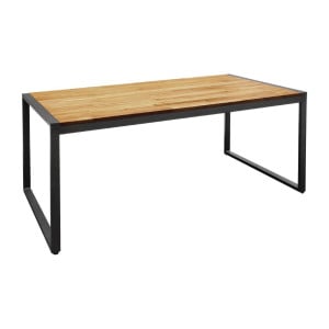 Mesa Industrial Rectangular Acero y Acacia 180 cm - Bolero - Fourniresto