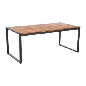 Mesa Industrial Rectangular Acero y Acacia 180 cm - Bolero - Fourniresto