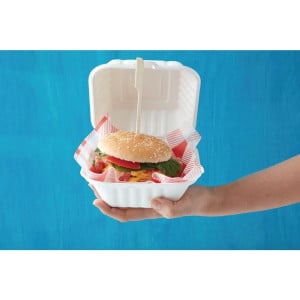 Cajas de hamburguesas compostables - L 149 mm - Paquete de 500 - Fiesta Green