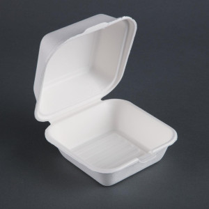 Compostable Hamburger Boxes - L 153mm - Pack of 500 - Fiesta Green