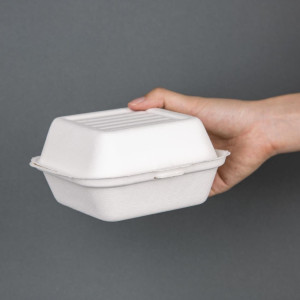 Cajas de hamburguesas compostables - Ø 153mm - Lote de 500 - Fiesta Green