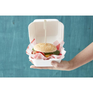 Cajas de hamburguesas compostables - Ø 153mm - Lote de 500 - Fiesta Green