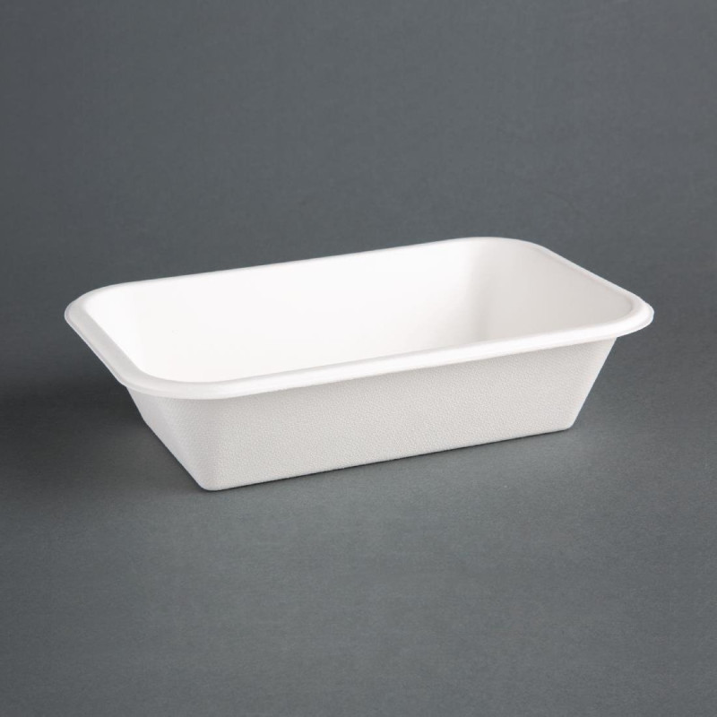 Compostable Bagasse Trays - L 215 mm - Pack of 50 - Fiesta Green