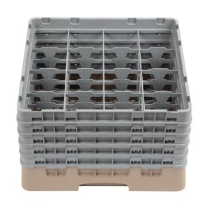 Casillero de vidrio de 16 compartimentos Camrack beige-L 500 x P 500mm - Cambro