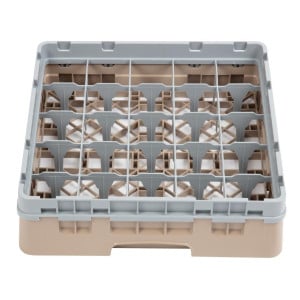 Casillero de vidrio 25 compartimentos Camrack beige - L 500 x P 500mm - Cambro