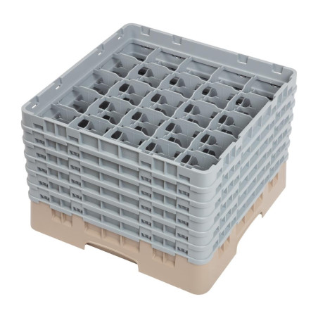 Casillero de vidrio 25 compartimentos Camrack beige - L 500 x L 500mm - Cambro