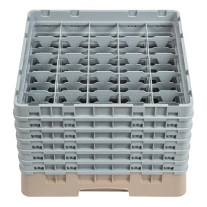 Casillero de vidrio 25 compartimentos Camrack beige - L 500 x L 500mm - Cambro