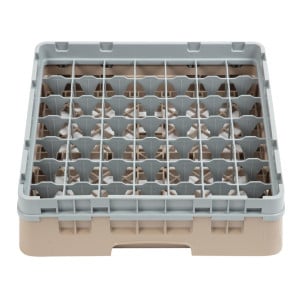 Casillero de cristales 49 compartimentos Camrack beige - L 500 x P 500mm - Cambro