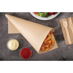 Unbleached Compostable Greaseproof Paper - W 380 x L 275mm - Pack of 500 - Vegware